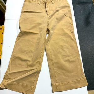 GAP size 16 High Rise Wide Leg Crop - Tan